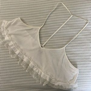 Medium White Free People Crop Top